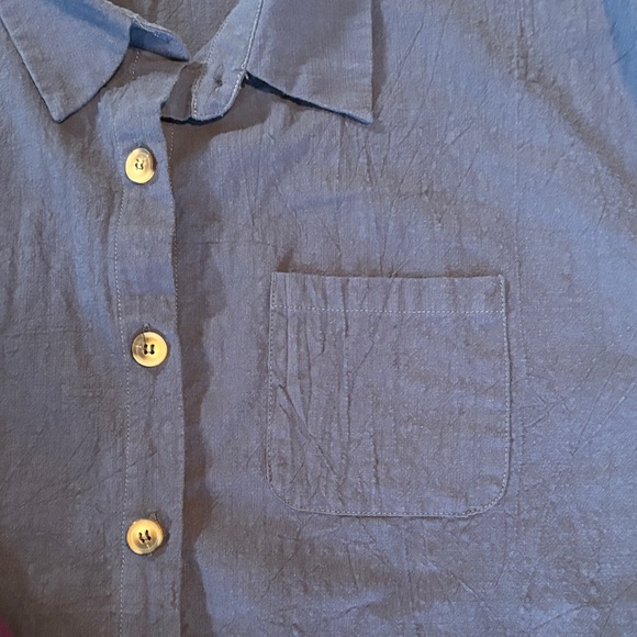 Women's Purple and Blue Button Down Shirt - Picture 4 of 13